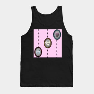 Kawaii lolita style cameo stripe pattern pink Tank Top